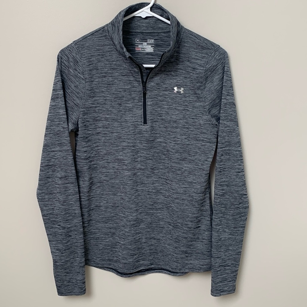Under Armour Heatgear Quarter Zip Women's Small Black White